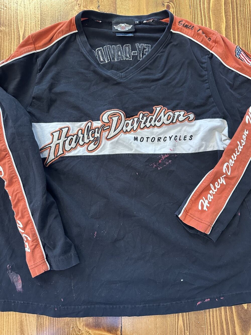 Harley Davidson Sweatshirt Size 2W Womens Vintage Style Motorcycle Biker Patch